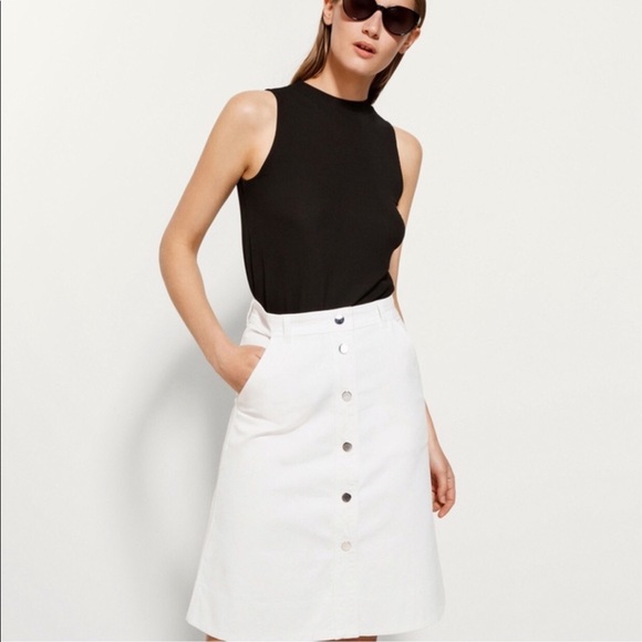 white jeans skirt midi